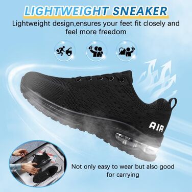 Жіночі кросівки для бігу та фітнесу: зручні, дихаючі, з амортизацією, чорно-білі (39 EU)