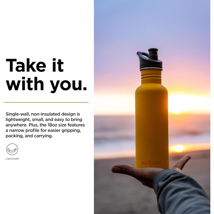 Термобутилка Klean Kanteen Classic 532 мл вузька, золота