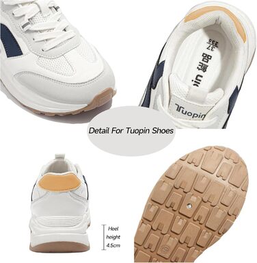 Жіночі трекінгові кросівки Tuopin Modische: дихаючі сітчасті кросівки на шнурівці, з антиковзкою підошвою, сірі та коричневі, розмір 37 EU