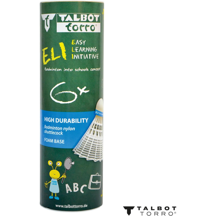 Badmintonova м'яч Talbot Torro Badm.-Ball ELI, 6 штук, білий
