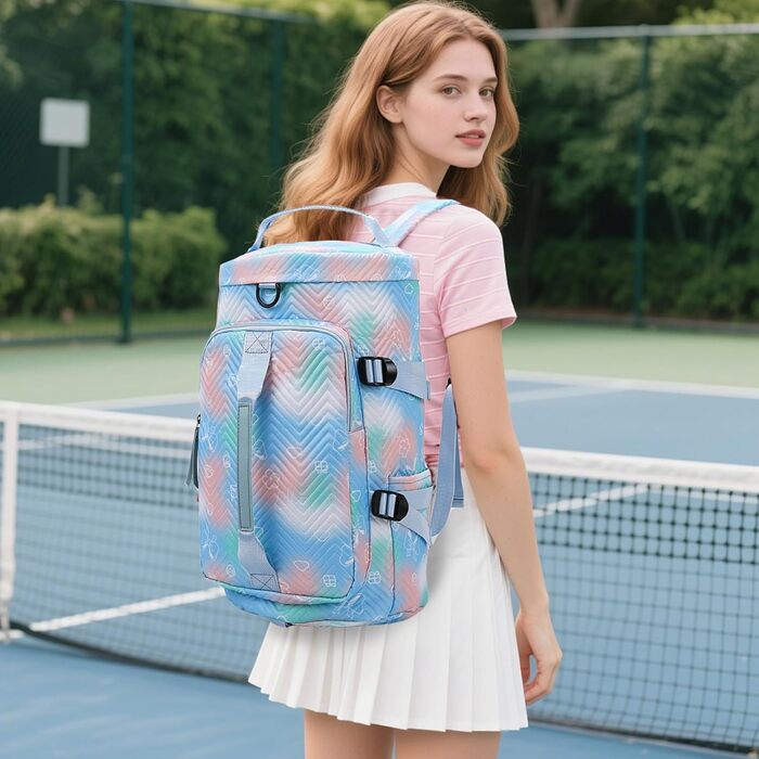 Спортивна сумка AUNGKWANG для дівчаток, водонепроникна, з відділенням для взуття та мокрих речей (Рожева/Блакитна)