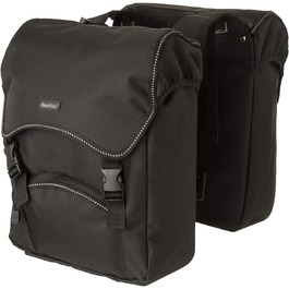 Велосипедна сумка FastRider Unibag Traffic для багажника, 28 л подвійна та 14 л одинарна, водовідштовхувальна, зі світловідбивачами, з 100% переробленого поліестеру, чорна