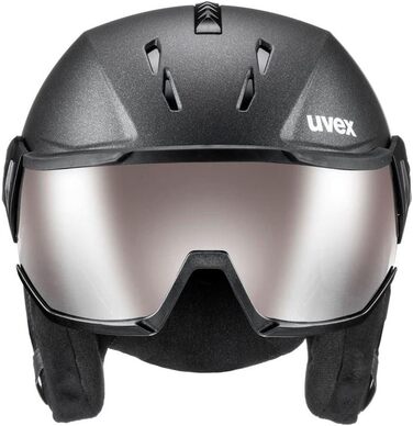 Лижний шолом uvex Instinct Visor Pro V з візором, для жінок і чоловіків, регульований розмір, чорний, 59-61 см