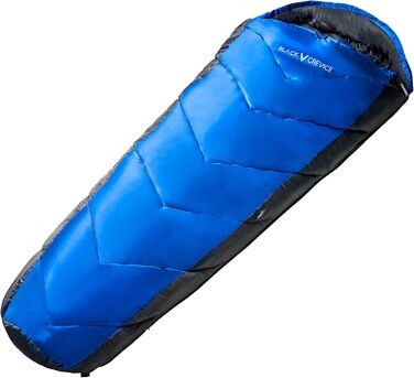 Дитячий спальний мішок Black Crevice для кемпінгу, блакитний, 165 см | Зручний та водонепроникний | З чохлом для зберігання