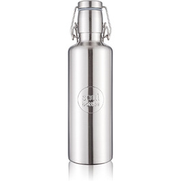 Пляшка для води Soulbottles Steel Light 0,75 л срібляста, з нержавіючої сталі, екологічна, без пластику, герметична