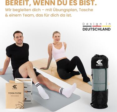 Килимок для йоги з нековзким покриттям 8 мм – сірий – для дому та студії