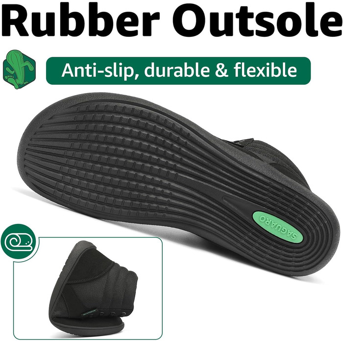 Черевики Barfußschuhe Saguaro High-Top (широка передня частина) чорні, розмір 36-48