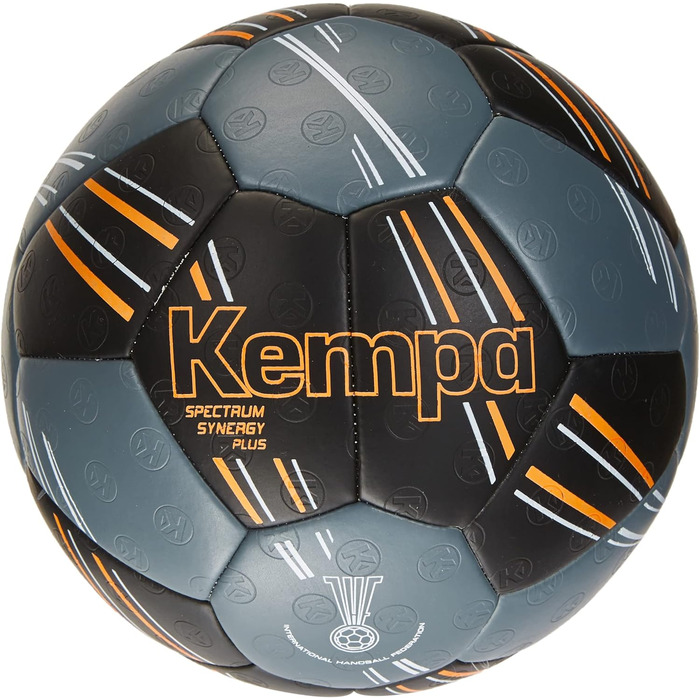 Гандбольний м'яч Kempa SPECTRUM SYNERGY PLUS, тренувальний і ігровий, 30 панелей, для всіх вікових груп, чорний/антрацит