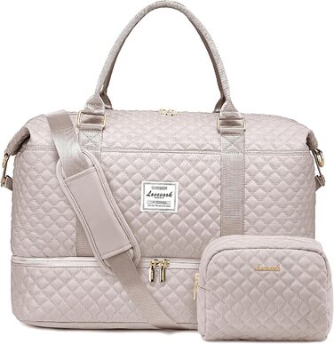 Спортивна сумка LOVEVOOK для жінок з відділенням для взуття та мокрих речей, дорожня сумка-мішок Weekender, косметичка, сумка для пологового будинку, водонепроникна, ручна поклажа для літака, фітнесу (M-2шт, світло-рожевий)