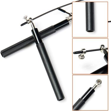 Стрибкове канат для фітнесу з регулюванням, алюмінієва ручка та підшипники, для спалювання жиру, CrossFit, тренування