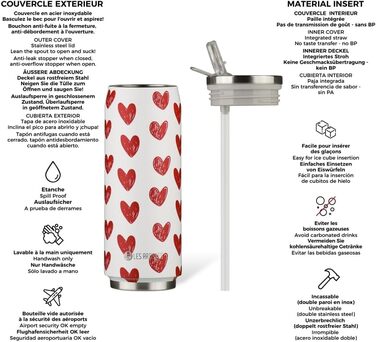 Термос-пляшка LES ARTISTES Paris Chupa Fruit 500 мл, нержавіюча сталь, BPA-free, з трубочкою, для напоїв