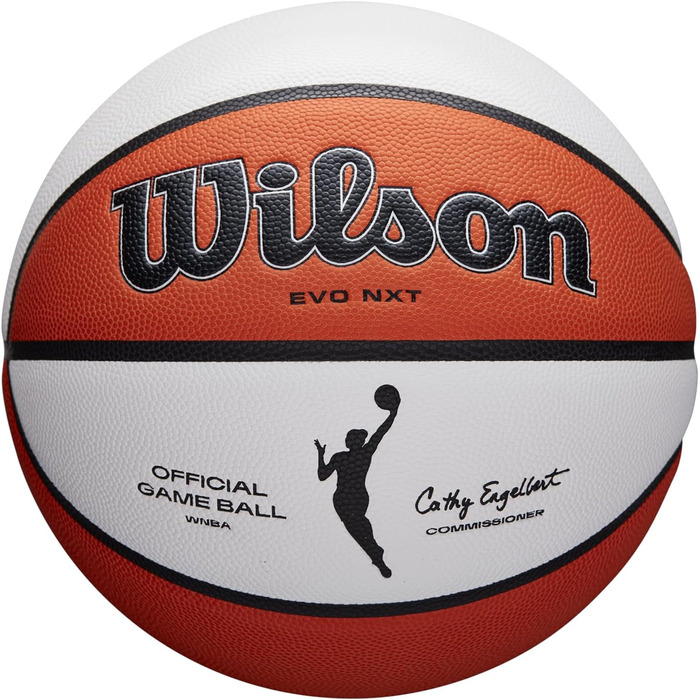 Офіційний баскетбольний м'яч Wilson WNBA, шкіряний, розмір 6, для залу, коричнево-білий