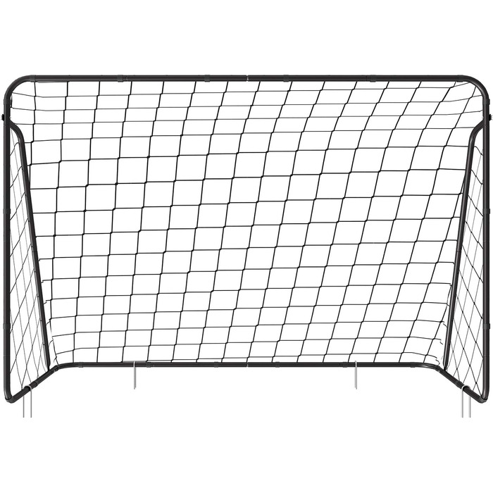 Ворота для футболу SONGMICS з сіткою, 76 x 215 x 150 см, для саду, двору, парку, пляжу, чорного кольору