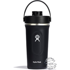 Hydro Flask – ізотермічна шейкер-бутилка 709 мл для протеїнових коктейлів, спортивного харчування, чорна