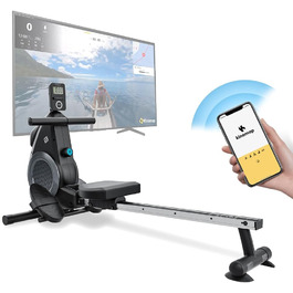 Bluefin Fitness Blade FIT: Гребний тренажер, сумісний з Kinomap, складаний, з LCD-консолью та мобільним додатком