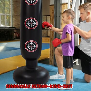 Надувний боксерський мішок для дітей 160 см з рукавичками та насосом для карате, таеквондо, MMA. Для хлопчиків та дівчаток 3-12 років