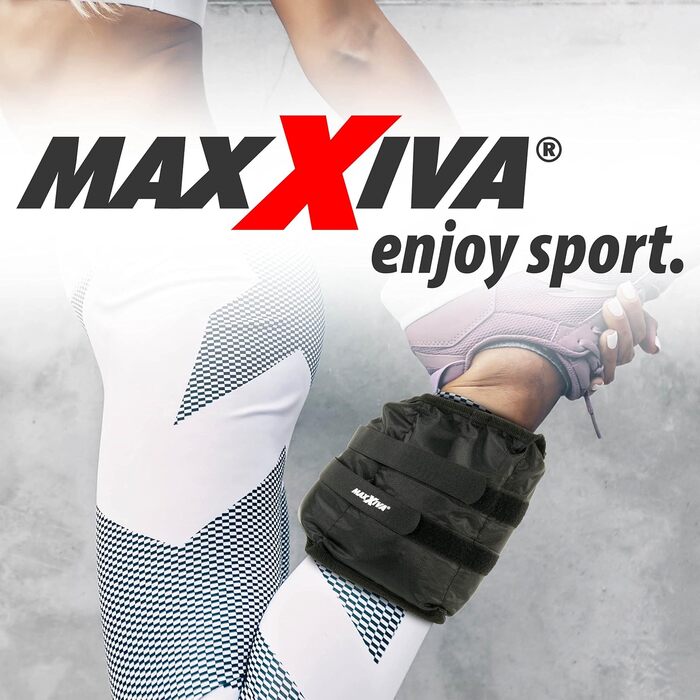 Обважнювачі для рук і ніг MAXXIVA 2x3 кг, чорні, наповнення залізний пісок, для бігу та тренувань