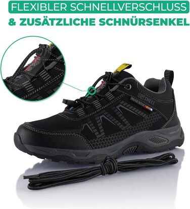 Черевики для трекінгу та трейлраннінгу Softshell для жінок та чоловіків, чорні (46 EU)