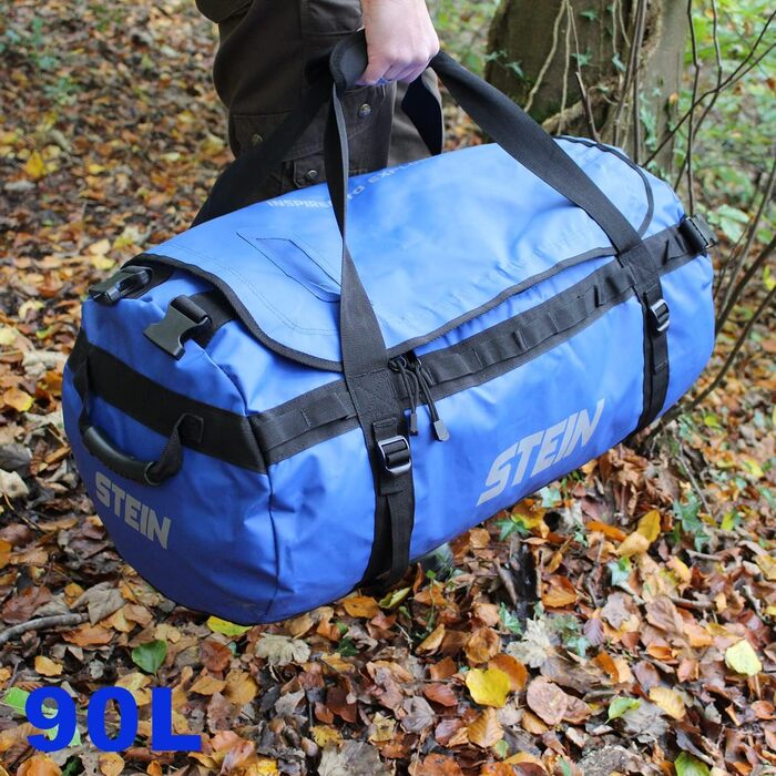 Водонепроникна сумка для подорожей та рюкзак STEIN Metro 90 л, ПВХ-тент, з компресійними ременями та м'якими плечовими ременями, жовтий