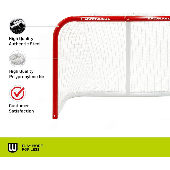 Ворота для хокею Winnwell Heavy Duty Net - міцні, для гри в приміщенні та на вулиці, обладнання для тренувань та ігор з хокейними шайбами