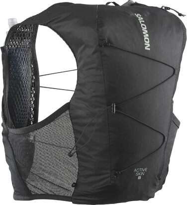 Гідратаційний жилет Salomon Active Skin 8 для бігу, трекінгу та MTB, унісекс, з пляшками, розмір S, чорний