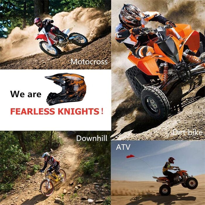 Дитячий мотокросовий шолом Fullface MTB із ABS, комплект з окулярами та рукавичками, для чоловіків і жінок, для мотокросу, даунхілу, ATV