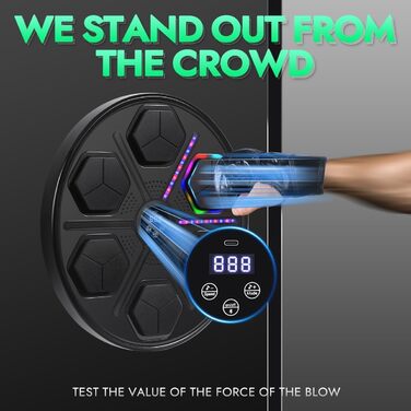 Музична бокс-машина Oamger з LED-підсвіткою та Bluetooth, 9 режимів швидкості, для дітей та дорослих