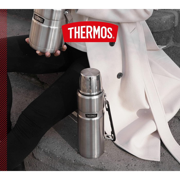 Термос Thermos Stainless King 1,2 л з ручкою, матова нержавіюча сталь