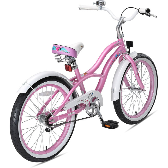 Дитяче велосипед BIKESTAR 20/24 дюйми для хлопчиків та дівчаток від 6 років | Велосипед круїзер | Рожевий