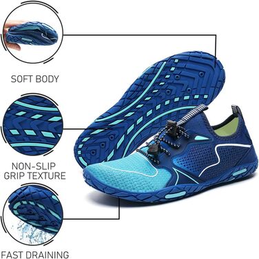 Водні шкарпетки WateLves: чоловічі та жіночі, для плавання, серфінгу, дайвінгу, фітнесу, 42 EU, блакитні