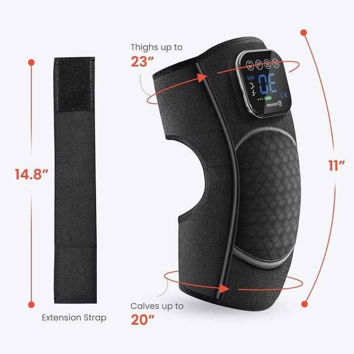 COMFIER Масажер для колін бездротовий, з підігрівом та вібрацією, 4 рівні нагріву з графену, подарунок для мами/тата, 17.5X16X7.5 см