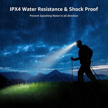 LED налобний ліхтар Lepro з USB-зарядкою, 800L, з датчиком жестів та червоним світлом, 5 режимів, водонепроникний, для бігу, риболовлі, кемпінгу (2 шт.)