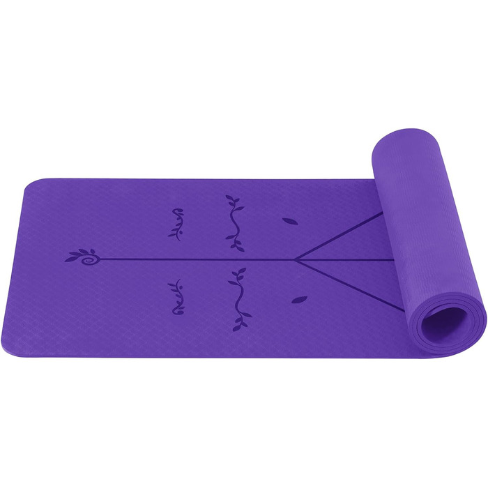 Килимок для йоги та фітнесу TPE 183x61 см (6 мм, фіолетовий) - Sportmatte Pilates Gymnastikmatte