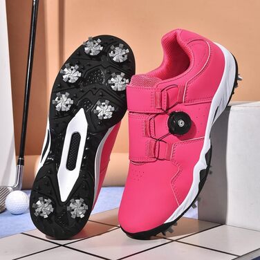 Жіночі гольф-взуття водонепроникні, дихаючі, зручні, з шипами. Гольф-тренувальні черевики з поворотним піджарем, швидкою системою фіксації, розмір 36-42 EU (Червоний, 42 EU)