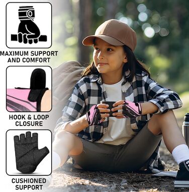 Рукавички для фітнесу Stealth Port: для жінок та чоловіків, з підкладкою, протиковзні, для кросфіту, бодібілдингу, велоспорту, силових тренувань (XS, рожевий)