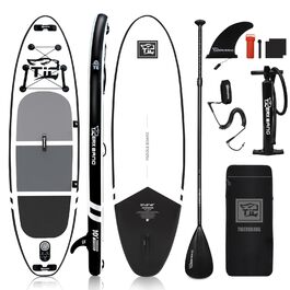 SUP дошка TIGERXBANG Defender-Pro надувна, 305 см, чорна - для стійкої плавучості та веслування