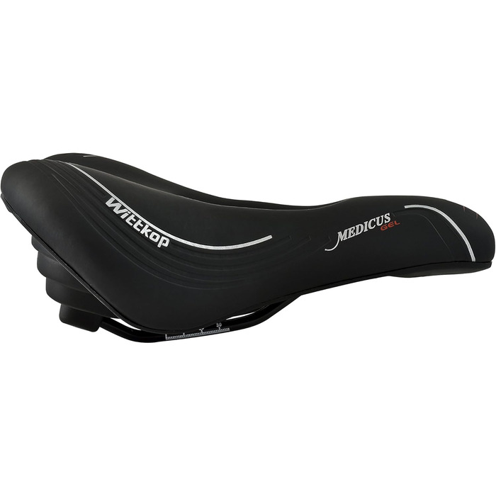 Велосипедне сідло Büchel WITTKOP з 3 зонами комфорту та гелевою амортизацією | Зручне сідло для жінок та чоловіків | MTB, Trekking, City, Чорний