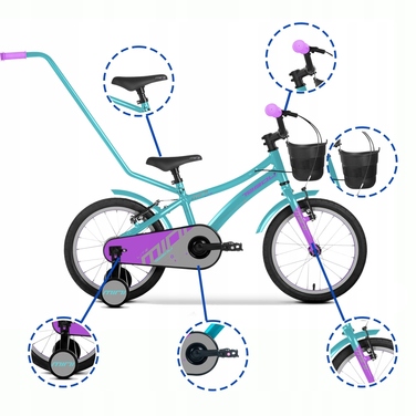 Дитячий велосипед Tabou Mini Lite 16 дюймів, алюміній, багатокольоровий, 6,5 кг