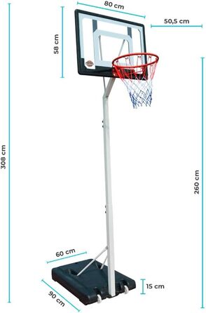 Захисний щит для баскетбольного кільця BUMBER E-Giant Charlotte, унісекс, дитячий, сірий/чорний