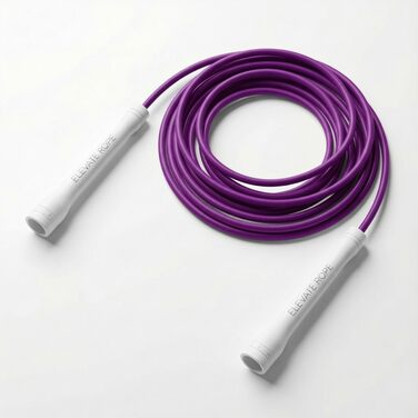 Професійний швидкісний скакалка Elevate Rope для Crossfit та Cardio, регульована, 3 м, ПВХ з нейлоновим сердечником, для Double Unders, фіолетова
