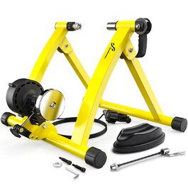 Роликовий тренажер Sportneer для велосипеда - магнітний ролик з 6 рівнями опору для велотренувань вдома (жовтий)