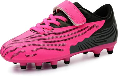 Дитячі футбольні бутси JABASIC для твердого поля, шипові, для хлопчиків та дівчаток (25 EU, Фуксія Чорний)