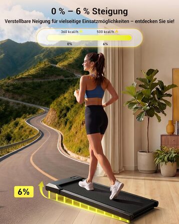 Складана бігова доріжка MJWW Raceable Walking Pad з нахилом 6-9%, потужність 2.5/3.0 HP, керування через додаток, AI-тренування та LED-дисплеєм для дому та офісу (чорна, 90 см)