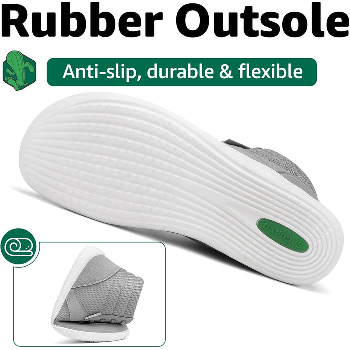 Черевики Saguaro Unisex Barfußschuhe High-Top з широкою передньою частиною та платформою Zero-Drop, розмір 36-48 (Сірий)