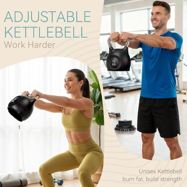 Кетлбел регульований 7-в-1, 10 кг, для дому, чорний | Набір гантелей-кетлбелів для фітнесу | Спортивне обладнання для дому