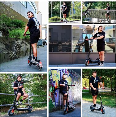 Електросамокат velix E-Kick 20 Pro з ABE, дорожнє схвалення, 60 км запас ходу, 10'' надувні колеса, для дорослих до 120 кг, змінний акумулятор, регульоване кермо, повна амортизація, LED-фара