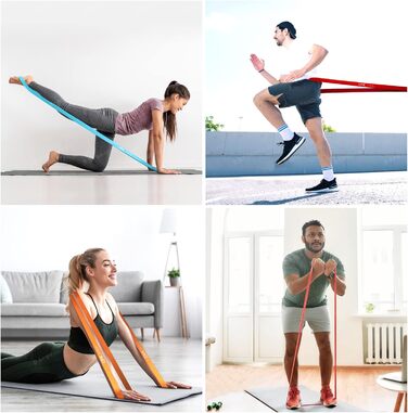 Фітнес гумки CFX: 8 шт. з дверним кріпленням, сумкою та інструкцією для фітнесу, розтяжки, йоги та силових тренувань