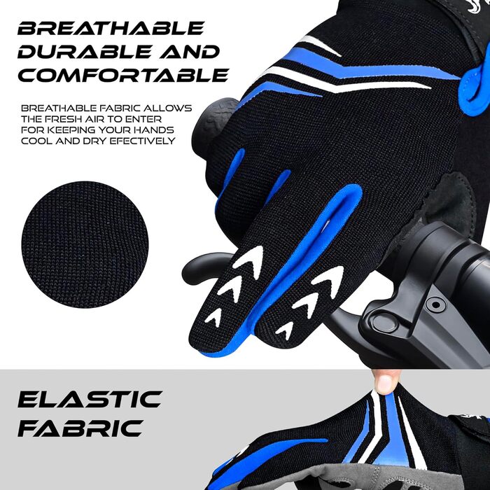 Велосипедні рукавички BEAST RAGE Vofinger для їзди по горах, BMX, MTB, шосе, чоловічі та жіночі, сині