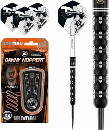 Дартси WINMAU Danny Noppert Freeze Edition, 90% вольфрам, 22 г, з м'якими і сталевими наконечниками, з оперенням і стрижнями, професійні