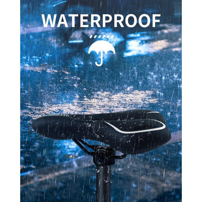 Велосипедне сідло MSDADA Gel MTB: комфортне та ергономічне для гірського велосипеда, BMX, шосе, міського велосипеда та спінінгу (чорний/сірий)